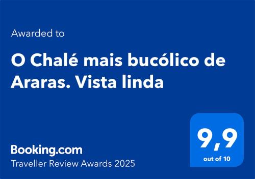 Chứng chỉ, giải thưởng, bảng hiệu hoặc các tài liệu khác trưng bày tại A Cabana mais bucólica de Araras