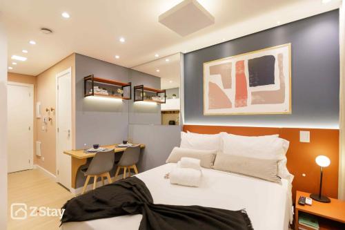 Katil atau katil-katil dalam bilik di ZStay - Studios in the Heart of Batel Curitiba