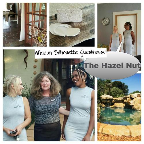 a collage of four pictures of women in dresses at African Silhouette Guesthouse in Benoni