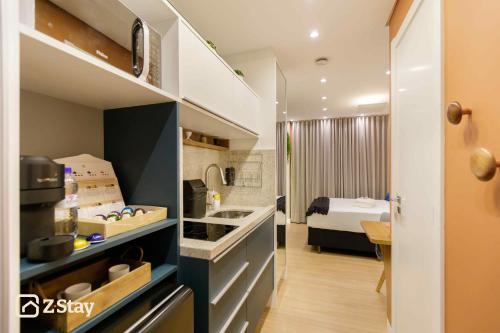 Katil atau katil-katil dalam bilik di ZStay - Studios in the Heart of Batel Curitiba
