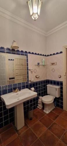 a bathroom with a sink and a toilet at El Granero de Manzanares in Manzanares