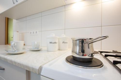 Dapur atau dapur kecil di Apartments Grom