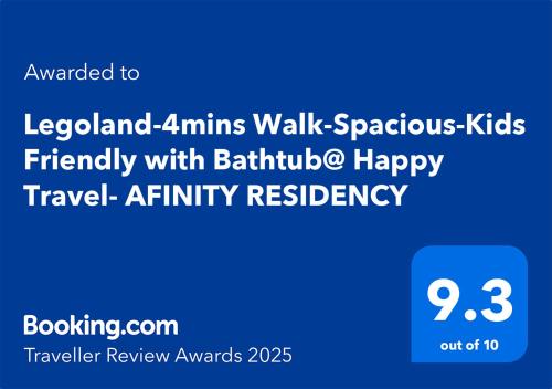 a screenshot of a phone with a blue background at Legoland-4mins Walk-Spacious-Kids Friendly with Bathtub@ Happy Travel- AFINITY RESIDENCY in Nusajaya
