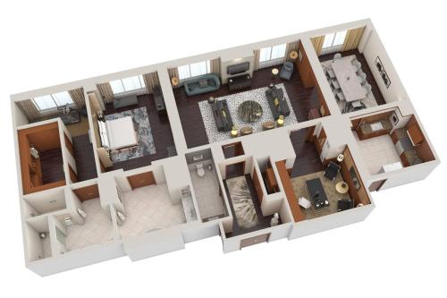 a rendering of a floor plan at The Ritz-Carlton, Toronto in Toronto