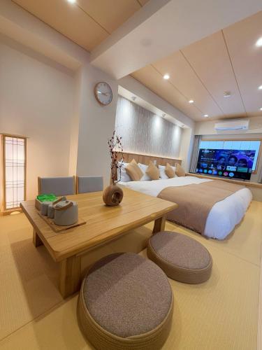 Χώρος καθιστικού στο SUN House asakusabashi akihabara tokyo