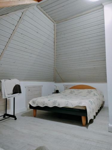 a bedroom with a large bed in a room at Casa Maria in Sarmizegetusa