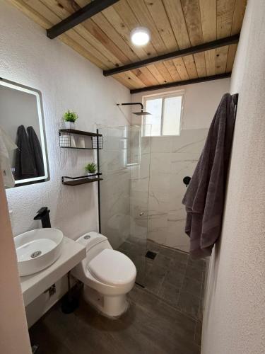 Ванная комната в Cabaña Romántica con Tina para Parejas