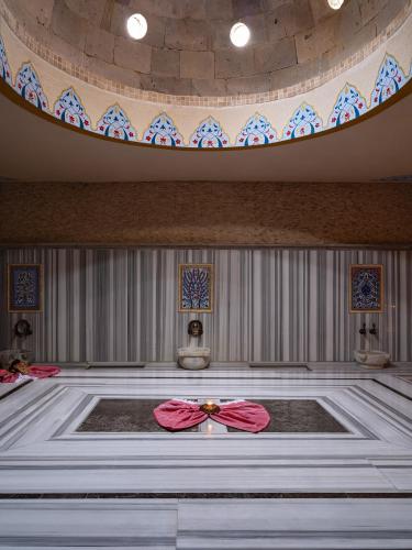 a room with a stage with a bow on it at Heybe Hotel & Spa in Goreme