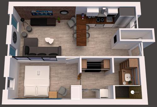 - deux vues sur un plan d'étage d'une maison dans l'établissement SUD PASSION - Fada Vieux Port - Calme - Linge de qualité - Lit king size - Fibre, à Marseille