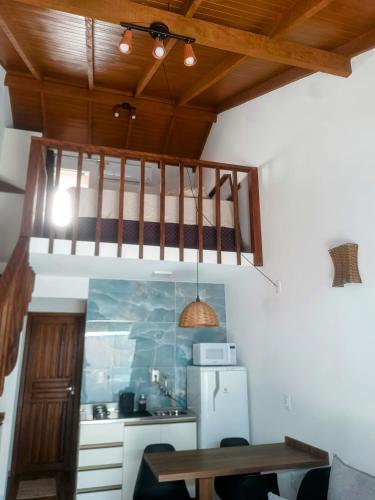 Dapur atau dapur kecil di "Prainha Flats" com Jacuzzi e Piscina
