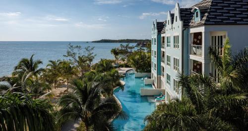 an aerial view of a hotel and the ocean at Sandals South Coast All Inclusive - Couples Only in Savanna-la-Mar