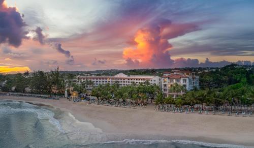 an aerial view of a beach at sunset at Sandals Royal Barbados All Inclusive - Couples Only in Christ Church