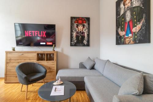 Posezení v ubytování Schwarzwaldzimmer & Schwarzwald Design Apartment