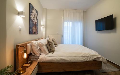 Postel nebo postele na pokoji v ubytování Homin Apartment Edessa