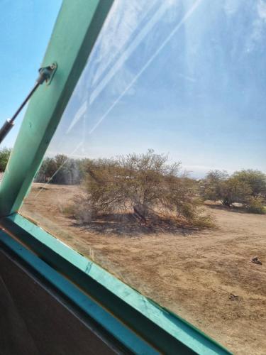 a view of a field from a train window at Domo en el desierto in La Huaica