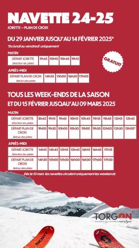 a poster for a ski resort with two skis in the snow at Studio 2 personnes avec Parking in Vionnaz