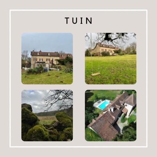 un collage de quatre photos d'une maison dans l'établissement Chateau L' Empereur, à Ols-et-Rignodes