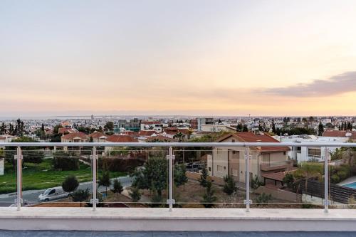 a view of a city from a building at Penthouse with outdoor hottub in Limassol