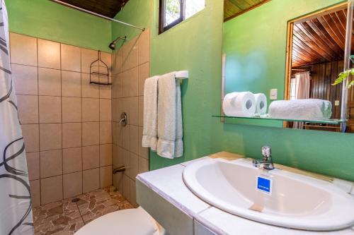 Koupelna v ubytování Cabinas Arrecife