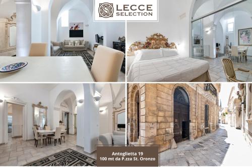a collage of photos of a bedroom and a living room at Antoglietta 19 Old Town - Lecce Selection in Lecce