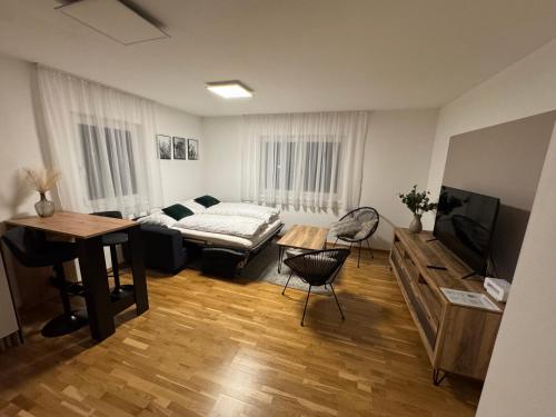 TV a/nebo společenská místnost v ubytování Goldeck View Apartment