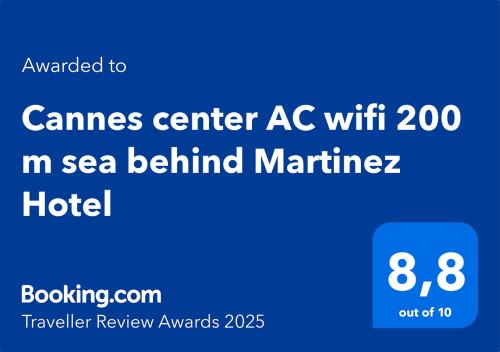 Capture d'écran du centre ca de la caminas avec le centre de la caminas dans l'établissement Cannes center AC wifi 200 m sea behind Martinez Hotel, à Cannes