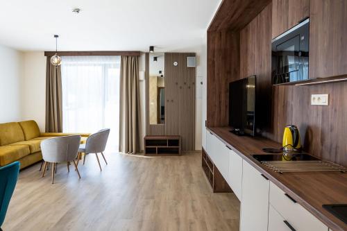 TV a/nebo společenská místnost v ubytování Apartmány Hájenka Oravice