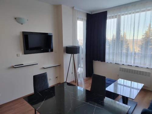 Un televizor și/sau centru de divertisment la Mountain Ski & SPA apartment