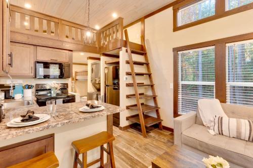 a tiny house with a kitchen and a living room at Black Diamond at Mentone with Free Internet in Menlo