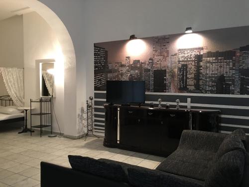 TV a/nebo společenská místnost v ubytování Altstadthotel Hayk am Rhein