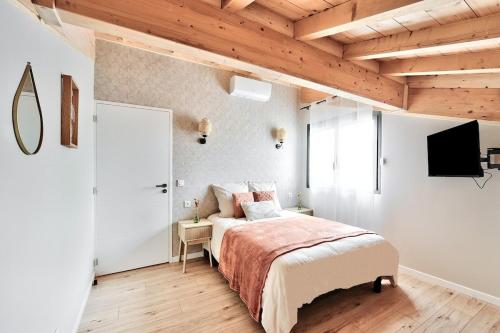 Postel nebo postele na pokoji v ubytování Gîte Évasion, calme en campagne