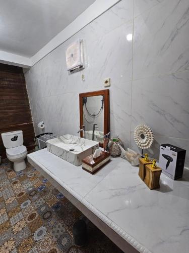 a bathroom with a sink and a toilet at Amore in Labuan Bajo