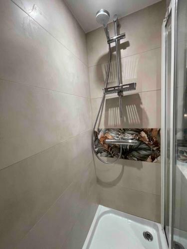 une salle de bain avec une douche, un lavabo et des toilettes dans l'établissement Écrin Vitré en Plein Toulouse, à Toulouse