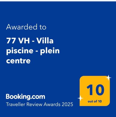 un signe jaune avec la mention attribuée au plan de pizzaitance wvl viii dans l'établissement 77 VH - Villa piscine - plein centre, à Deauville