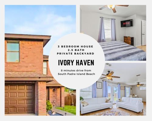 a collage of pictures of a house at 8 Mins to SPI Beach Spacious 3BR with Backyard in Port Isabel