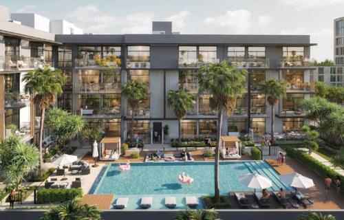 an artist rendering of a planned apartment complex with a swimming pool at Stylish Boutique Loft Duplex, Near Circle Mall, Balcony, Fast WiFi, 2 Pools and Gym in Dubai