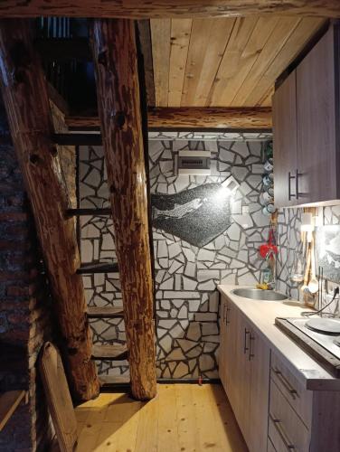 Kuchyň nebo kuchyňský kout v ubytování Jajce lake cottage-Plivsko jezero