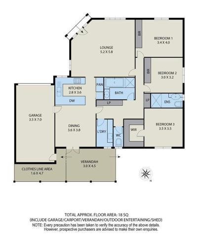 Pelan lantai bagi Stylish Home 4mins drive to Sovereign Hill & Lake Wendouree with Free Parking