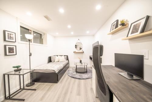 Ένα ή περισσότερα κρεβάτια σε δωμάτιο στο Luxurious 2 Bed Apartment in Downtown Cambridge