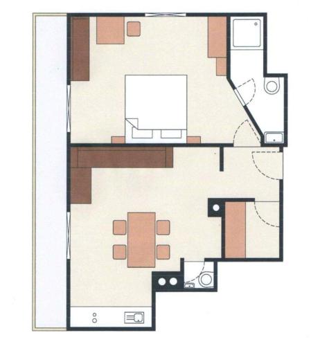a floor plan of a room with at Pretzners Ferienwohnungen in Reit im Winkl