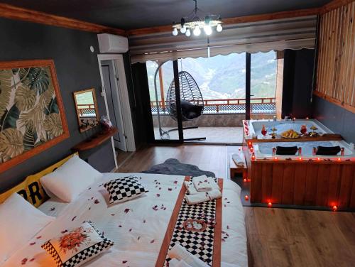 Cama o camas de una habitación en Seyri Alem suit Bungalow