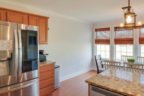 a kitchen with a stainless steel refrigerator at Family-Friendly Home on Large Plot in Lebanon in Lebanon