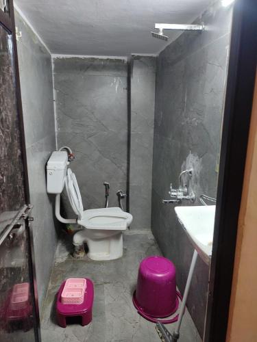 a bathroom with a toilet and a sink at Tirth HomeStay in Ujjain