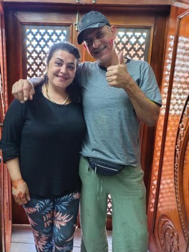 a man and a woman giving a thumbs up at SA HAVELi in Bikaner