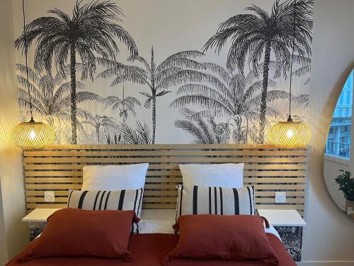 Ένα ή περισσότερα κρεβάτια σε δωμάτιο στο Appartement privé, vue eglise, plein centre