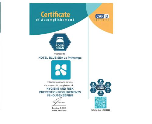 flyer and brochure design for a certificate of accomplishment at Blue Sea Le Printemps in Marrakech