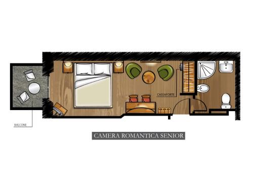 a floor plan of a house at Hotel Du Grand Paradis - 1899 Auberge Boutique in Cogne