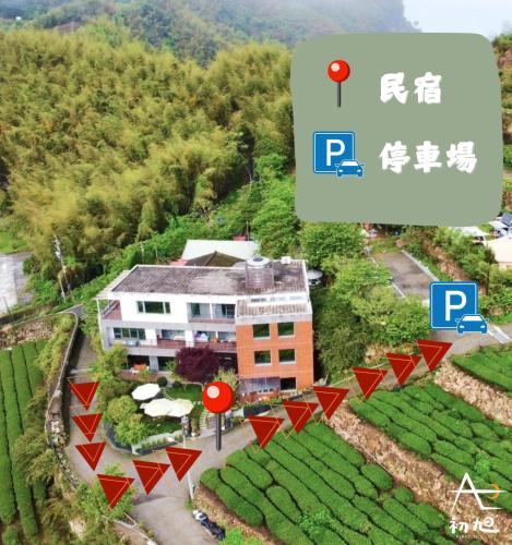 a rendering of a house with red triangles around it at Chuxu Homestay in Fanlu