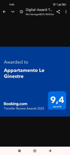 a screenshot of the apparationicterhesis website on a phone at Appartamento Le Ginestre in Rapolano Terme