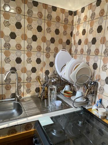 Kuchyň nebo kuchyňský kout v ubytování Appartement Amitié